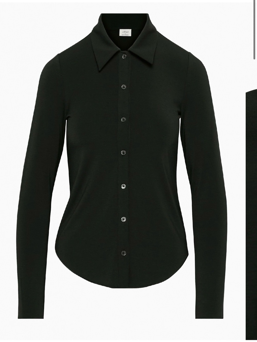 Artizia Wilfred women’s Pose Long Sleeve Button Up Size Medium Black